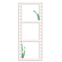 Obraz premium Polaroid Photo Frame with Green Leaves