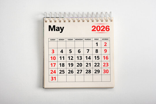 May 2026. Resolution, strategy, solution, goal, business and holidays. Date month May 2026. Page of annual monthly calendar December 2026 planning