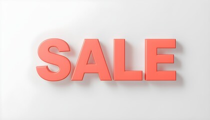 A large red sale sign on a plain white background