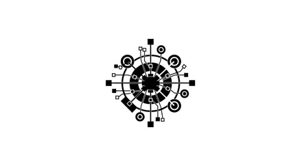 Obraz premium Intricate black circular symbol design.