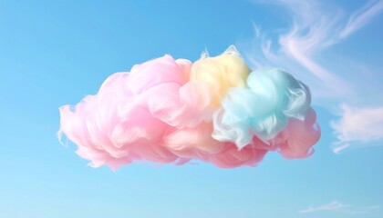 Fototapeta premium Colorful Cotton Candy Cloud in Blue Sky.