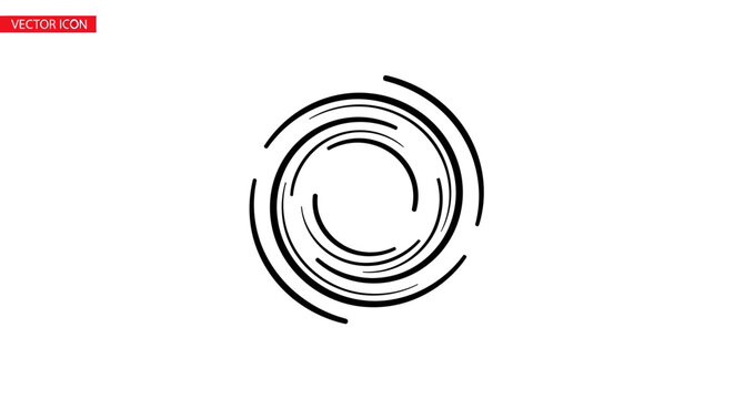 Black and white circular motion lines.