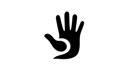 Fototapeta premium Black hand gesture sign language symbol.