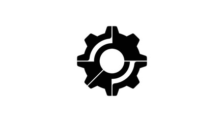 Obraz premium Black gear icon on white background.