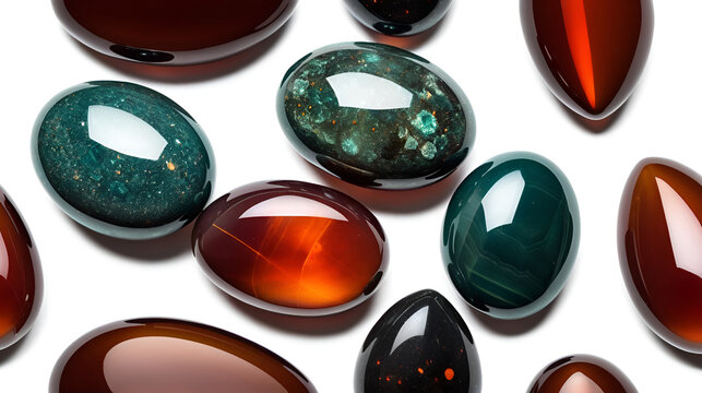 Elevated Earth Polished Bloodstones Ornamental Allure in Double Exposure.