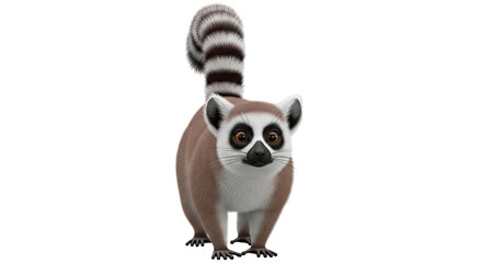 Obraz premium Cute Ring-tailed Lemur with Striking Tail