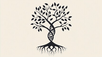 A beautifully crafted tree illustrates the bond between nature and ancestry. Its branches twist like DNA strands, symbolizing life, vitality, and interconnectedness 