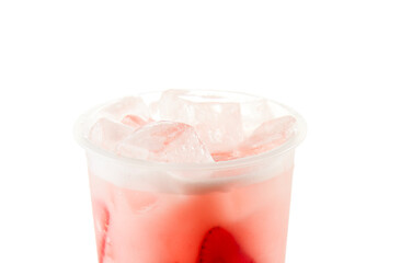 Strawberry Milk Cold Drink White Background Image