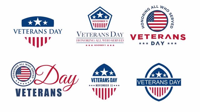 Set Veterans Day, Honoring all who have served the United States, American flag with a transparent background