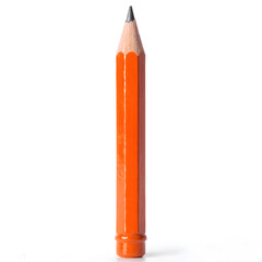 single orange pencil on a white background
