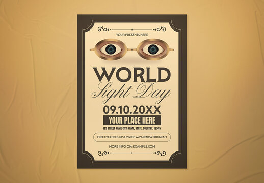 Brown Vintage World Sight Day Flyer