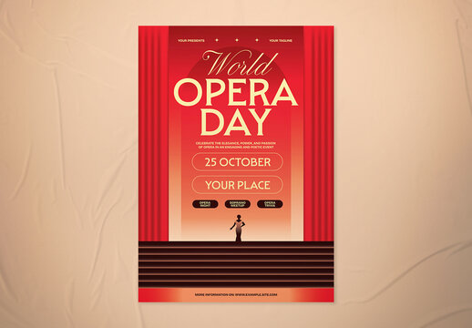 Red Gradient World Opera Day Flyer