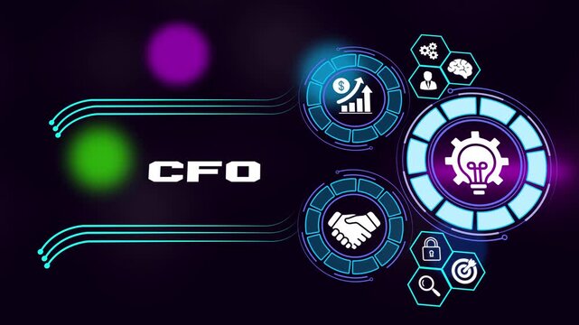 Chief financial officer corporate finance leadership and strategic planning concept. Business, Technology, Internet and network concept.