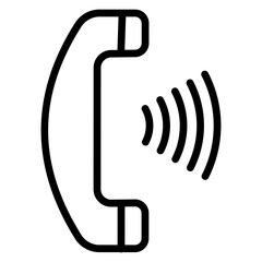 Handset Vector Line Icon Design