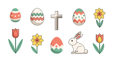 Fototapeta premium Easter eggs and bunny.
