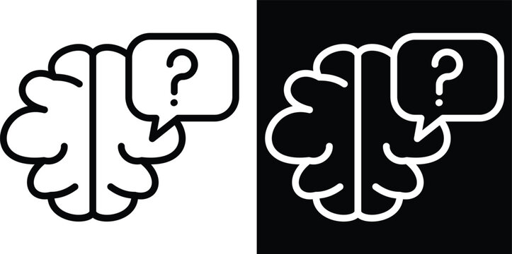 analytical inquiry Two-tone version in black and white background