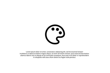 minimalist black outline artist palette icon
