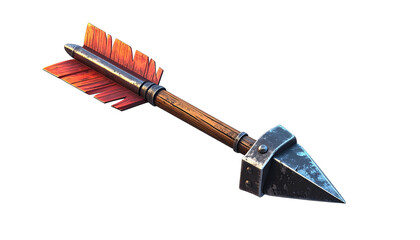 Rendered close-up of a medieval style arrow, sharp and detailed