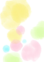 カラフルな水玉模様の水彩背景イラスト