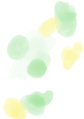 黄色と黄緑の水彩の滲んだ筆の跡、背景素材