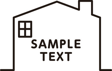 家のアウトラインイラスト見出しデザイン