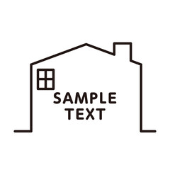 シンプルな住宅線画のタイトル装飾フレーム