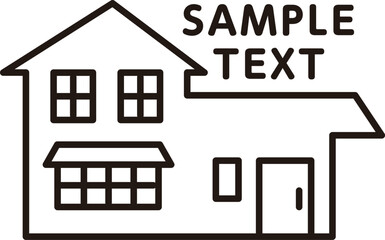 シンプル住宅アイコンのタイトルフレーム