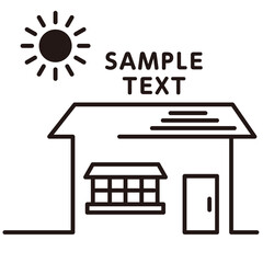 シンプル家アイコンタイトル素材