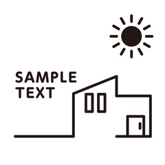 住宅販売用シンプル家アイコンタイトル素材