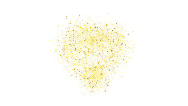 PNG image of&nbsp;Shimmering cascade of vibrant golden and white glitter particles forming an abstract burst on transparent background