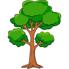 Stylized Green Tree Illustration