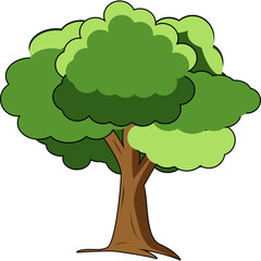 Stylized Green Tree Illustration