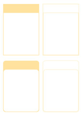 ビジネスやWebデザイン・情報の整理に便利なノート・メモ風テンプレート枠・見出し付きフレームセット