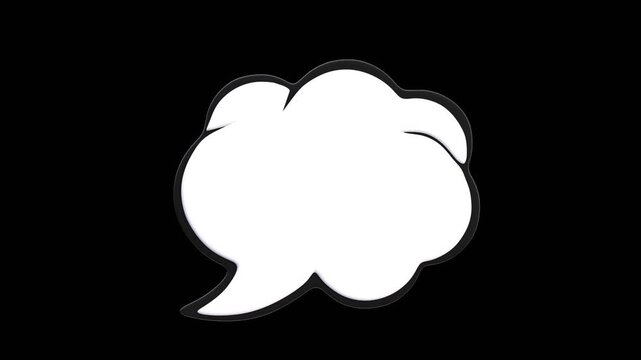 3D Cartoon Style Thought Bubble Expanding Reveal | Alpha Channel