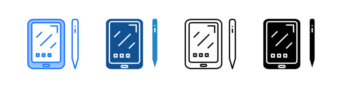 Pen Tablet Multiple Style Icon Set 