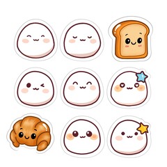 Obraz premium set of funny cartoon faces