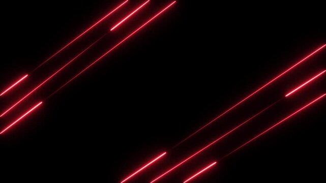Multiple Red Neon Lines Diagonal on Black Background light