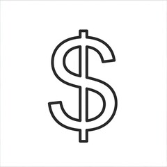 Obraz premium A simple black outline of a dollar sign on a white background
