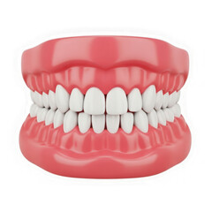 Obraz premium A set of false teeth with white teeth