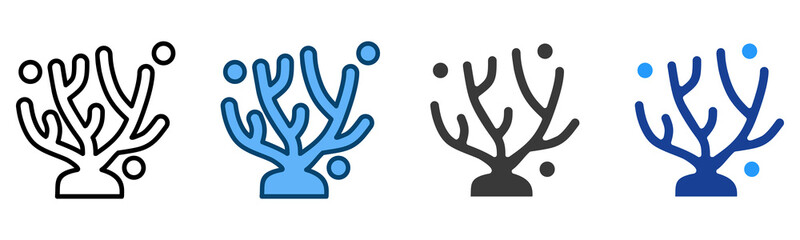 Obraz premium Coral Icon Multiple Style Vector Collection 