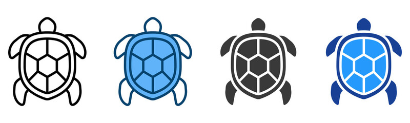 Obraz premium Turtle Icon Multiple Style Vector Collection 