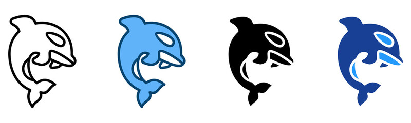 Obraz premium Orca Icon Multiple Style Vector Collection 
