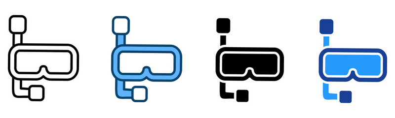 Obraz premium Diving Goggles Icon Multiple Style Vector Collection 
