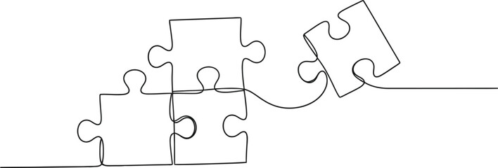 Fototapeta premium Set of puzzle pieces Illustration of separate parts of white puzzle 