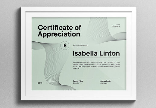 White Gradient Certificate