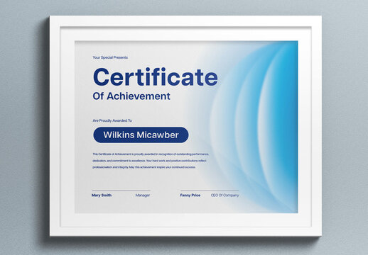 Blue Gradient Business Certificate