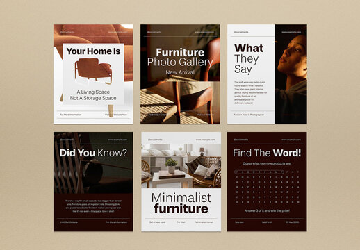 Brown And Beige Minimalist Furniture Social Media Set