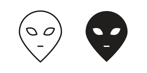 Obraz premium Alien icon illustration isolated on White background, Vector icon Eps10.