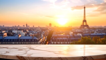 Obraz premium Cityscape with tower and marble