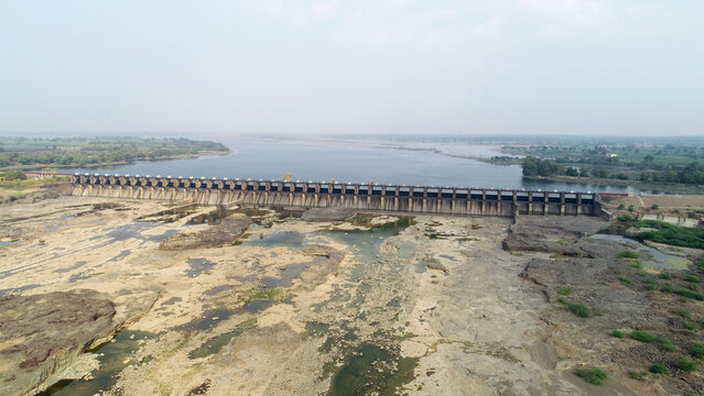 Big dam on river side 